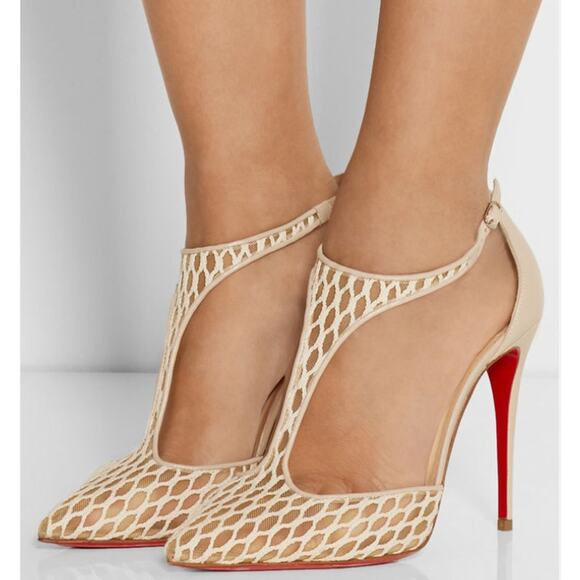 Christian Louboutin Shoes - CHRISTIAN LOUBOUTIN Salonu 100 Embroidered Mesh and Leather Pumps